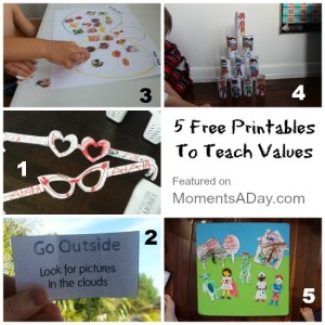 5 Printables To Teach Values