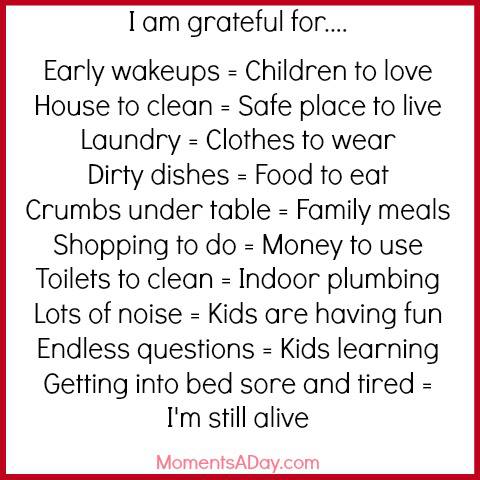 10 things mom is grateful for