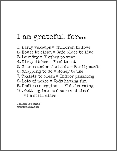 10 things mom is grateful for