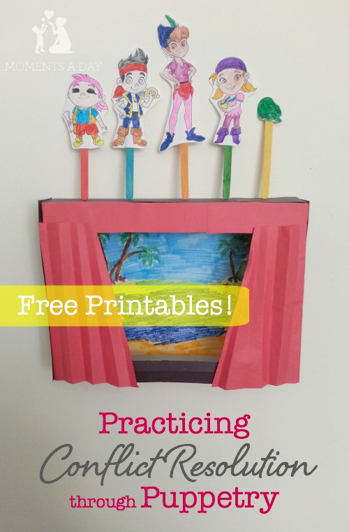 Ideas for practicing conflict resolution using free printable puppets