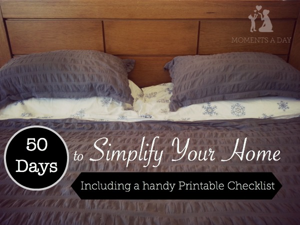 50 days to simplify your home printable checklist housework checklist
