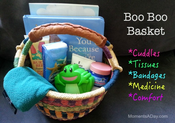 Check out the post for a list of what you should put in a Boo Boo Basket