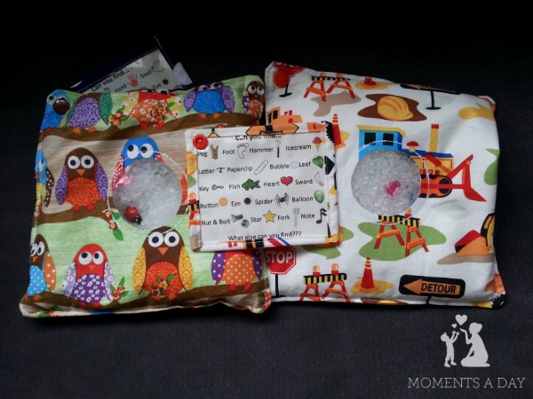 Make your own quiet time basket with adorable spy bags