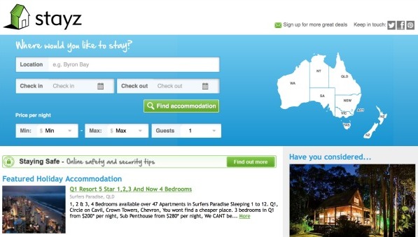 Stayz offers an easy way to find holiday rental properties all over Australia