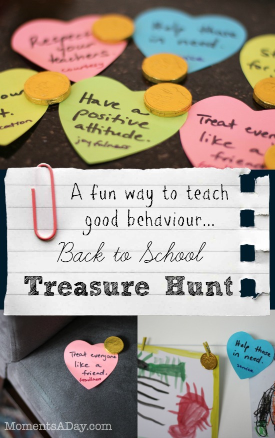  Back to school treasure hunt to remind kids to be on their best behaviour in a fun way