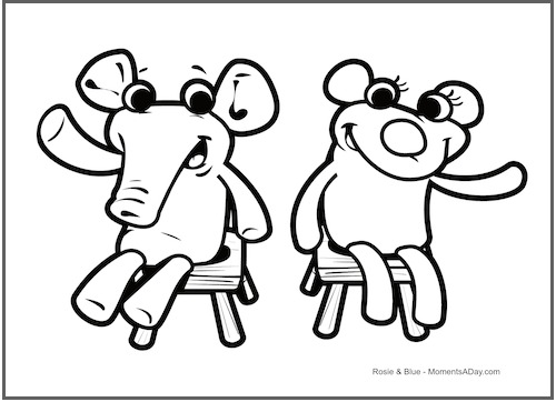 coloring page for rosie and blue