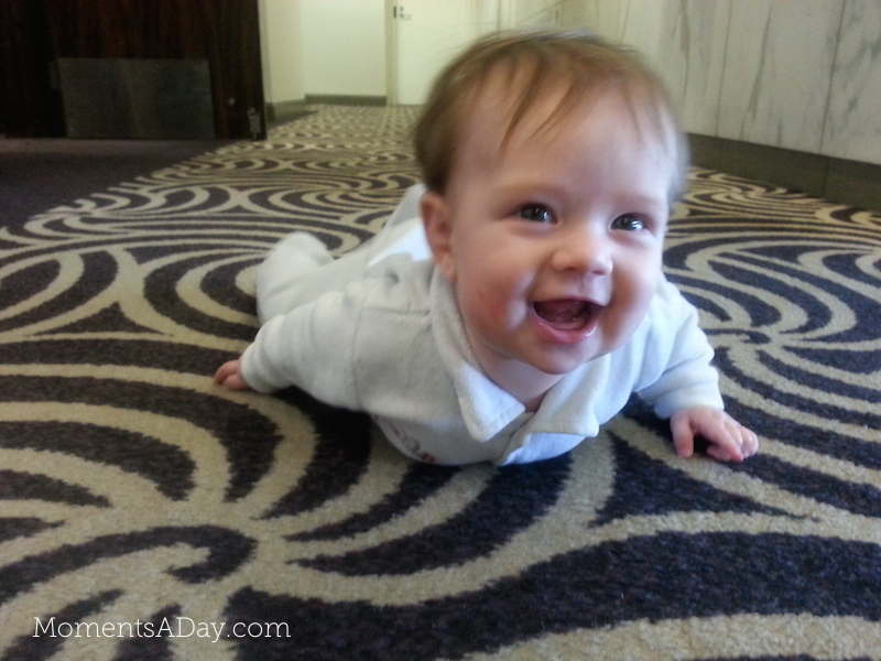 Baby playing during meeting