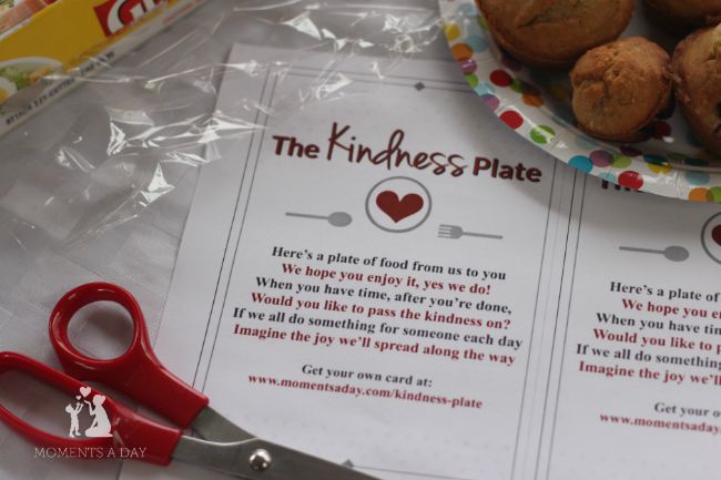 Fun printable to make a Kindness Plate act of kindness that keeps on giving
