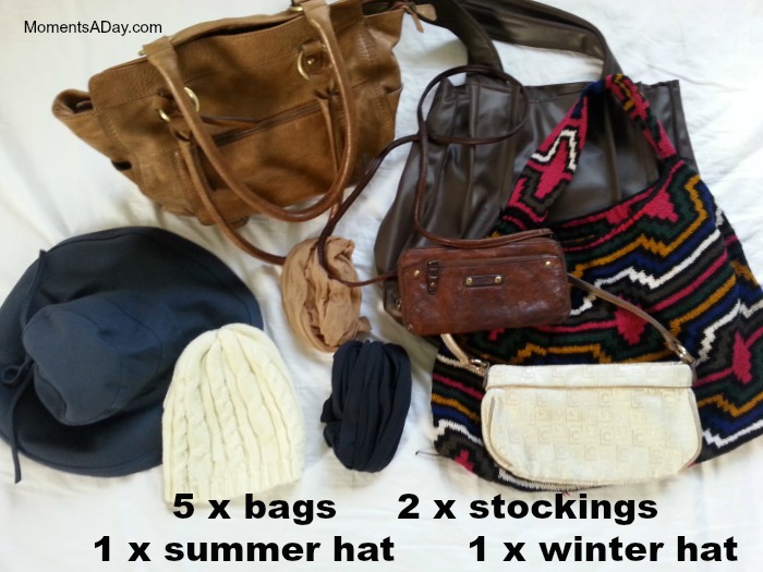 Bags and hats for a capsule wardrobe