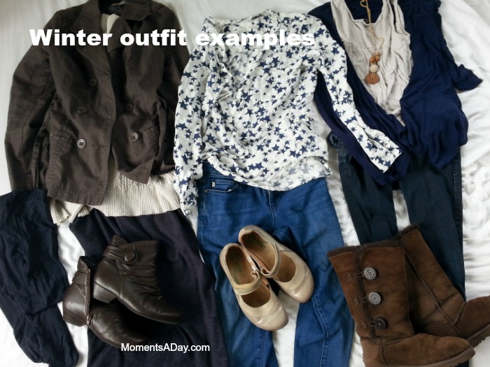 Winter outfits made from a capsule wardrobe