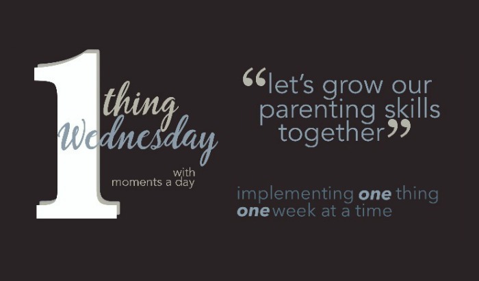  One Thing Wednesday is a year long challenge to improve your parenting techniques in one small way each week