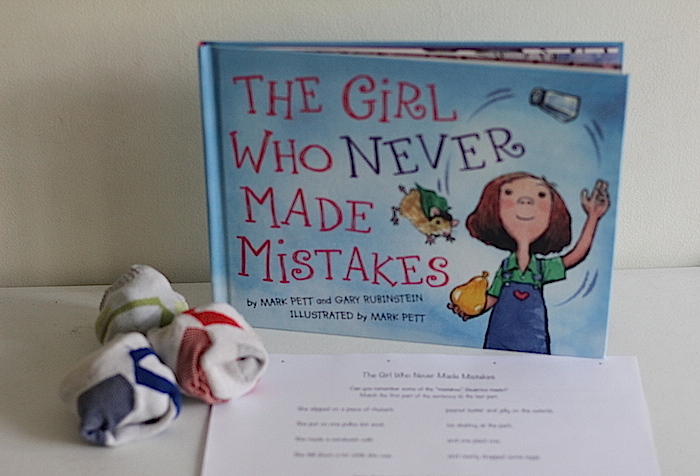 A story which teaches kids not to stress about making mistakes plus printable and hands on activities