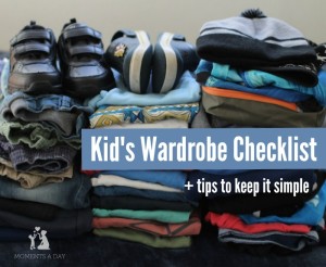 Checklist for a year's worth of clothes for kids plus tips for keeping it as simple as possible