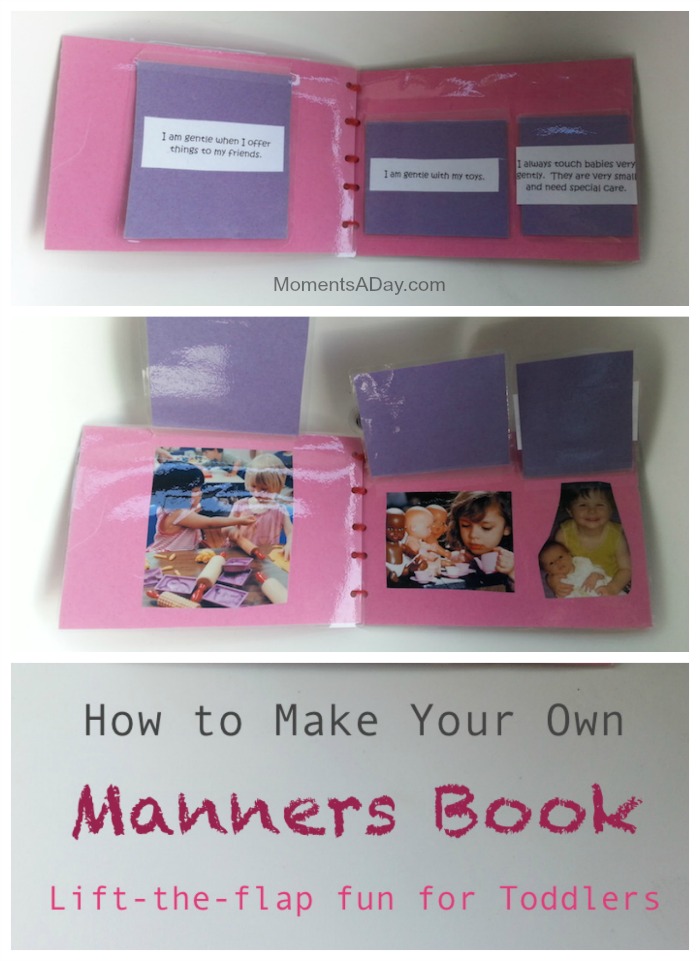 DIY Manners Book for toddlers to learn about gentleness or patience or any positive character trait