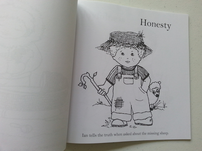 A great first colouring book for young kids that also helps you discuss virtues