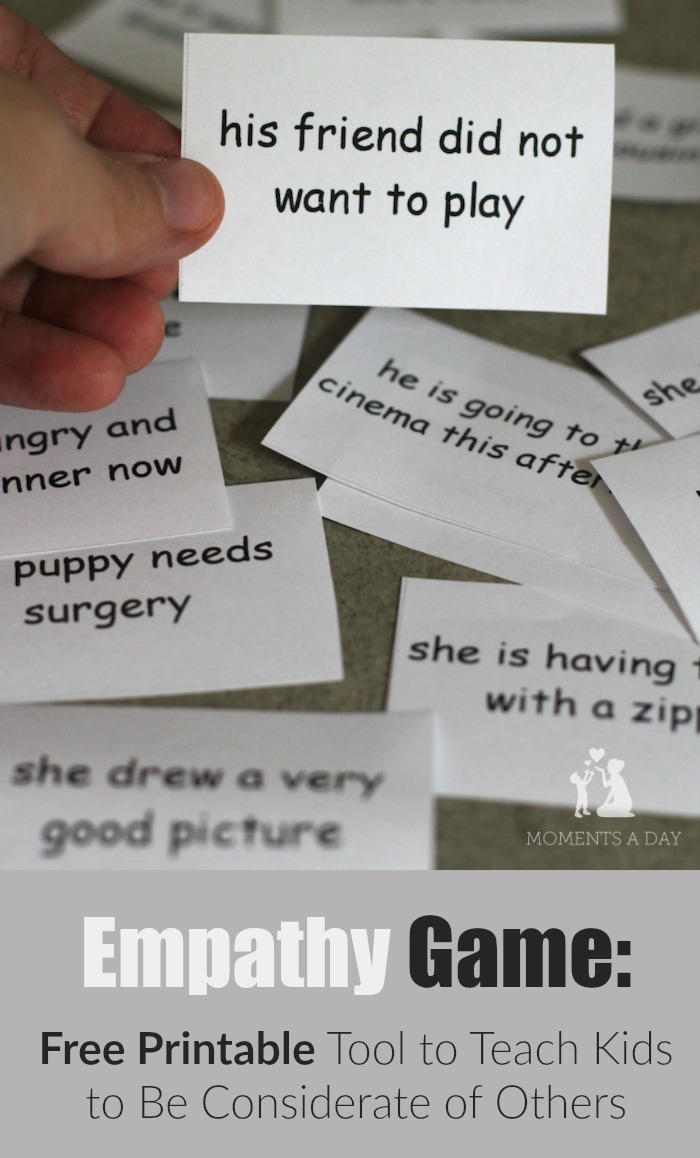 Free printable empathy game to help kids develop empathy for others