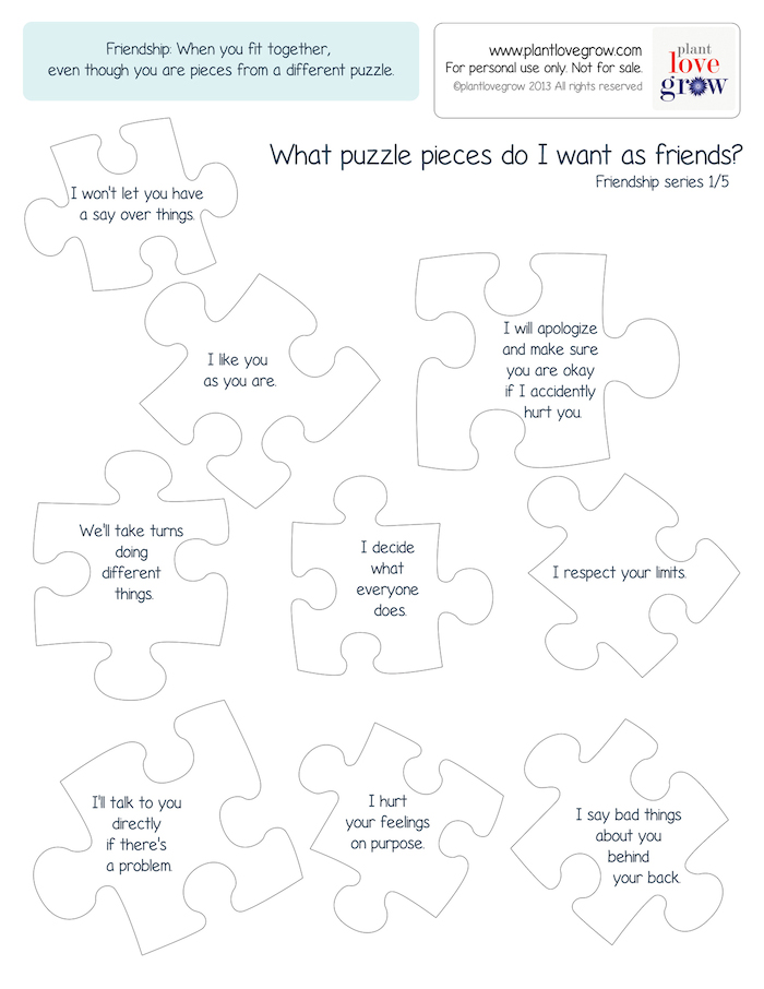 Free Printable Friendship Worksheets