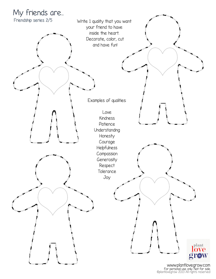 Free printable to teach children to recognise positive attributes in people around them