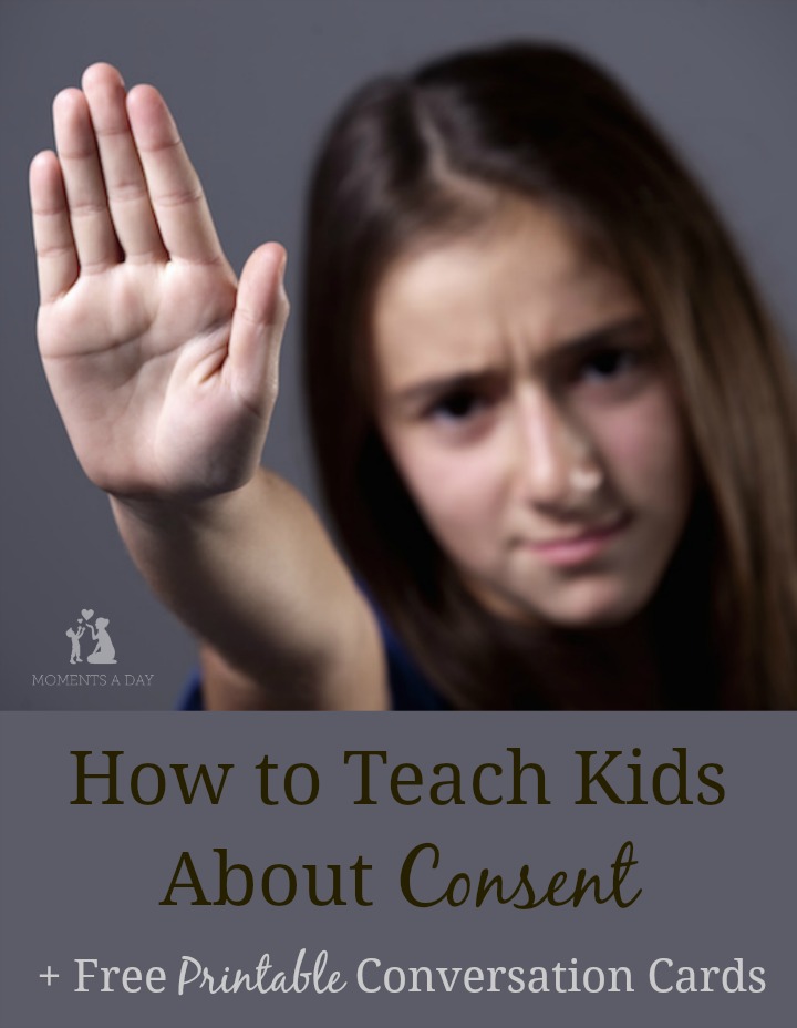 Tips to teach kids about consent plus a free printable set of conversation cards