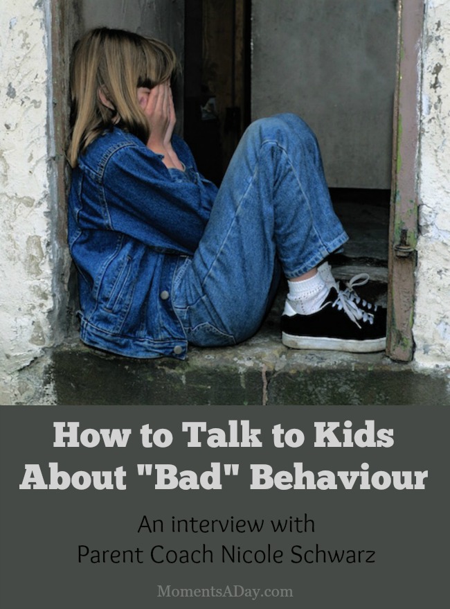 Advice and resources about how to talk to kids about bad behaviour from a therapist and parent coach