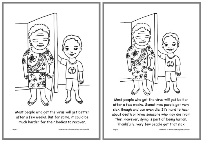 Coronavirus activity book free printable two options for page 9